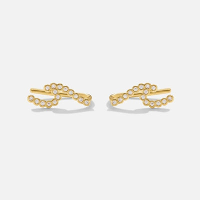 18K Gold Crystal Wave Earrings - Beautiful Earth Boutique
