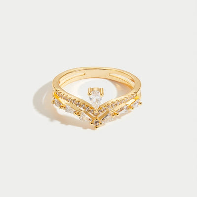 18K Gold Lilly & Mia Crystal Ring Set - Beautiful Earth Boutique