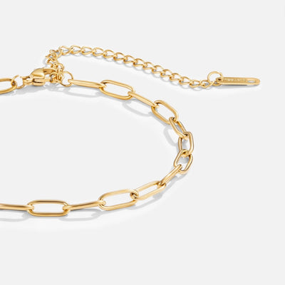 18K Gold Paper Clip Chain Anklet - Beautiful Earth Boutique