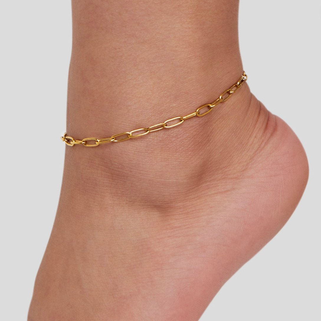 18k Gold Anklet Anklet With Chain Gold Anklet Gold Anklet - Etsy | Gold  anklet, Ankle bracelets, Anklets