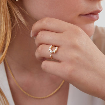 18K Gold Pearl Wrap Ring - Beautiful Earth Boutique