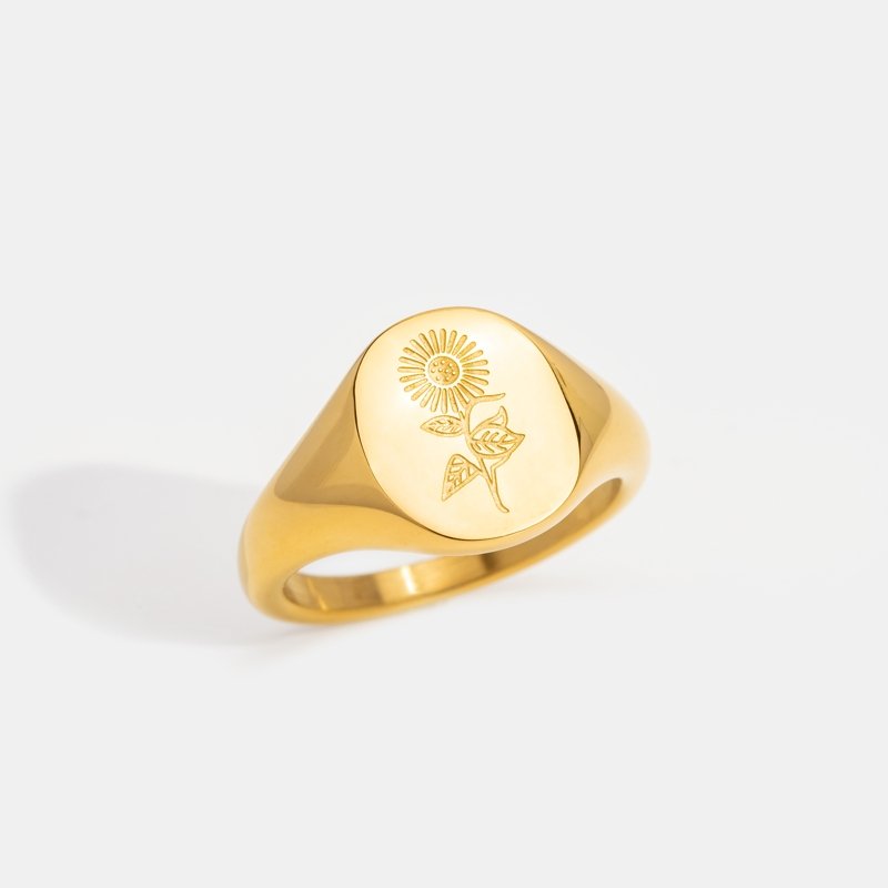 18K Gold Sunflower Ring – Beautiful Earth Boutique