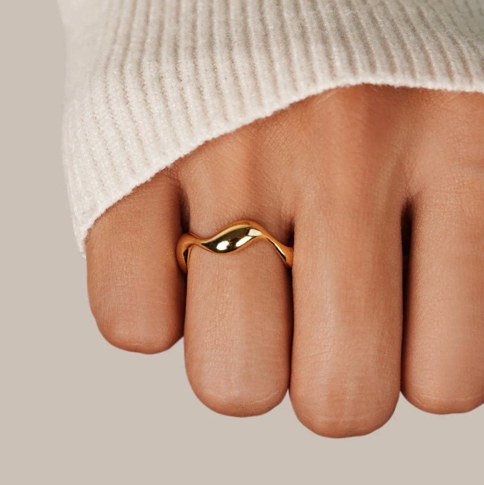 Sterling Gold Wave Ring – Beautiful Earth Boutique