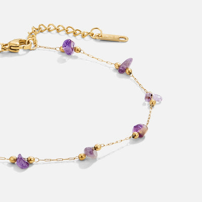 Amethyst Stone Anklet - Beautiful Earth Boutique