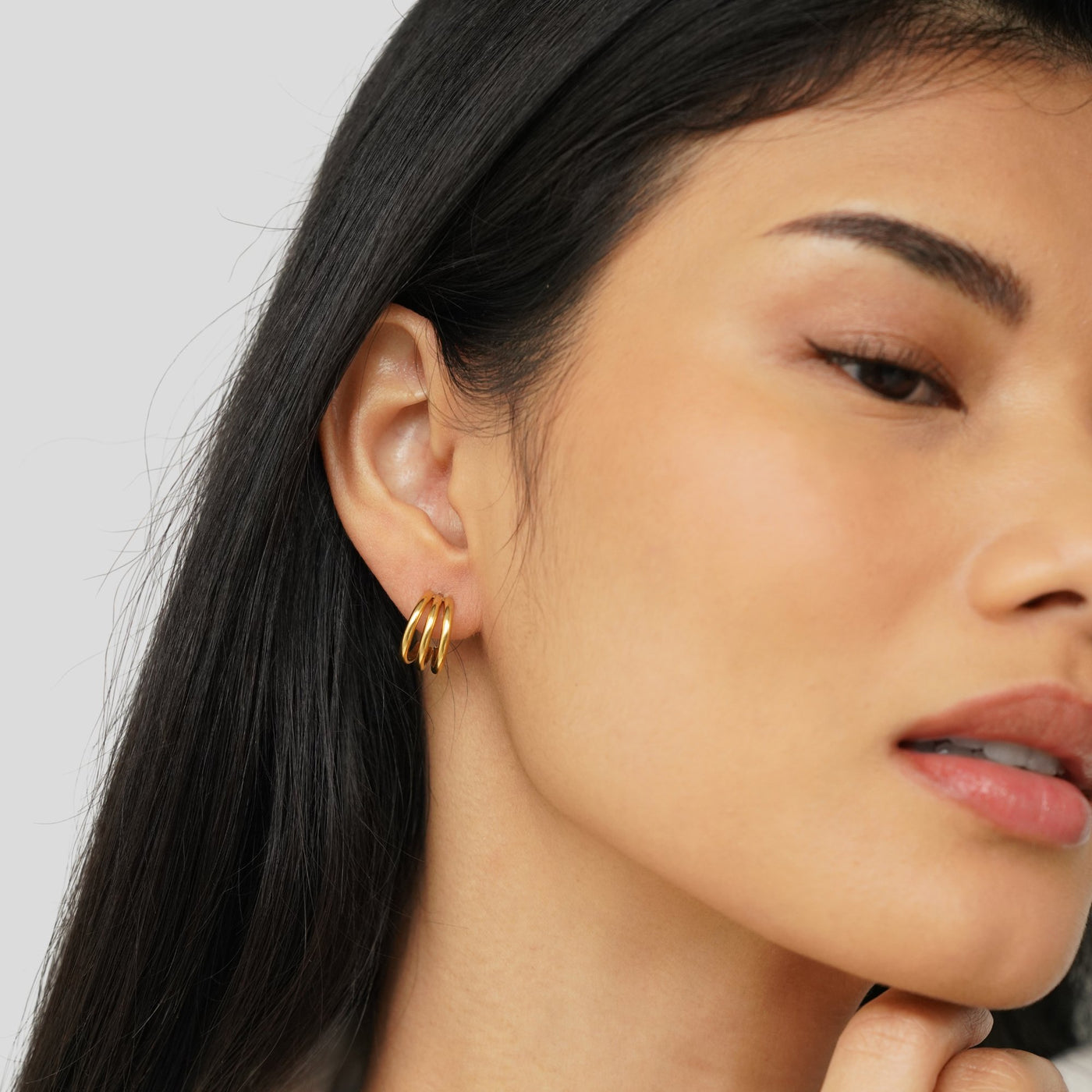 Anaya Triple Gold Hoop Earrings - Beautiful Earth Boutique