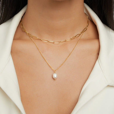 Angela Pearl Gold Necklace - Beautiful Earth Boutique