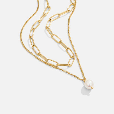 Angela Pearl Gold Necklace - Beautiful Earth Boutique
