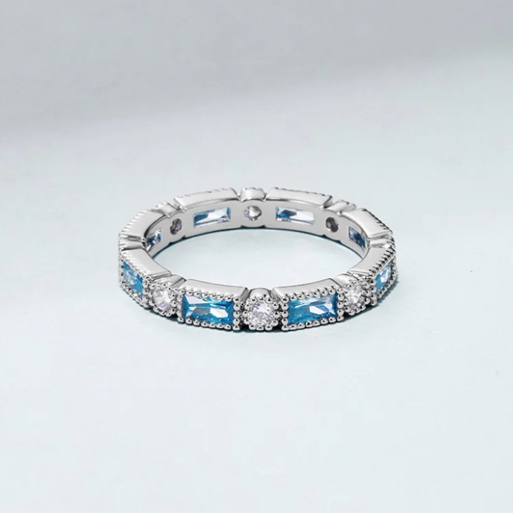Aqua Blue Silver Ring - Beautiful Earth Boutique
