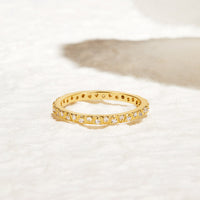 Arquette Gold & Crystal Band Ring - Beautiful Earth Boutique