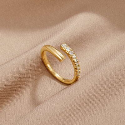 Arya Gold & Crystal Wrap Ring - Beautiful Earth Boutique
