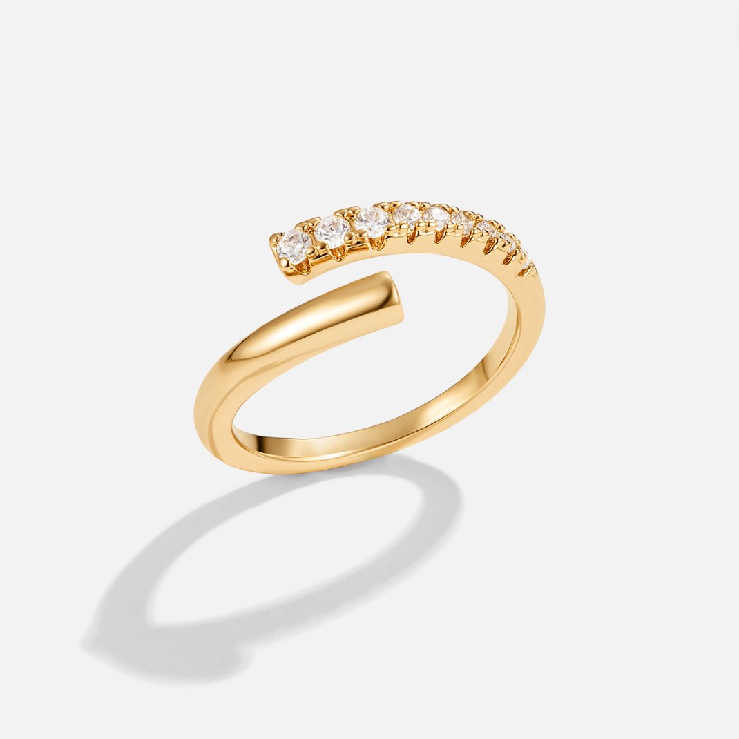 Arya Gold & Crystal Wrap Ring - Beautiful Earth Boutique