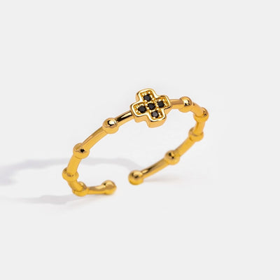 Black Crystal Cross Ring - Beautiful Earth Boutique