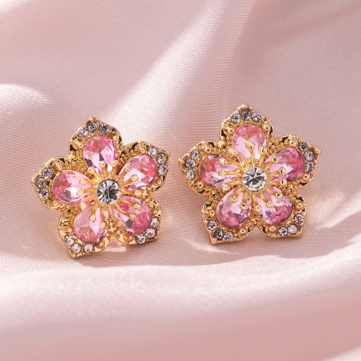 Blooming Crystal Flower Earrings - Beautiful Earth Boutique