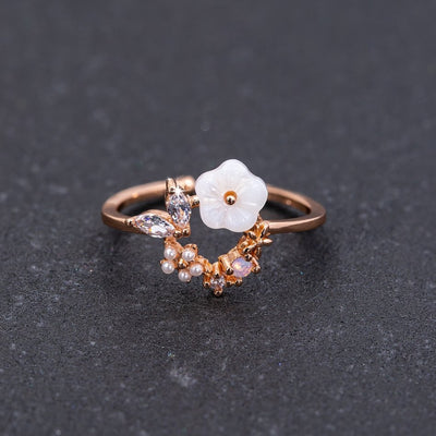 Blooming Rose Gold Flower Ring - Beautiful Earth Boutique