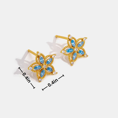 Blue Blooming Flower Earrings - Beautiful Earth Boutique