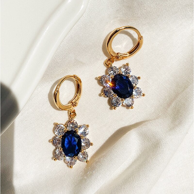 Blue Crystal Elowyn Earrings - Beautiful Earth Boutique