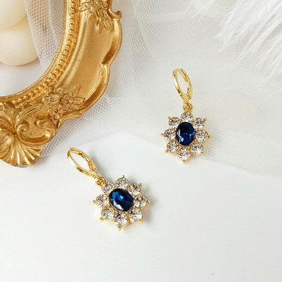 Blue Crystal Elowyn Earrings - Beautiful Earth Boutique