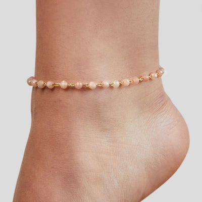 Blush Pink 18K Gold Anklet - Beautiful Earth Boutique