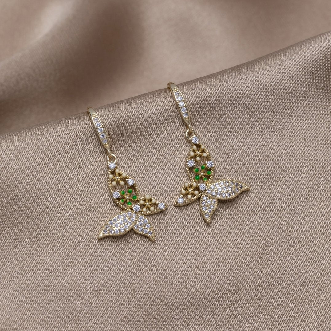 Butterfly & Flower Earrings - Beautiful Earth Boutique