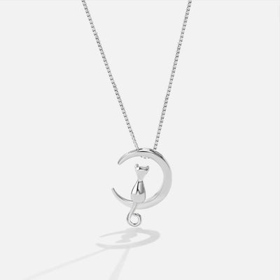 Cat & Moon Necklace - Beautiful Earth Boutique