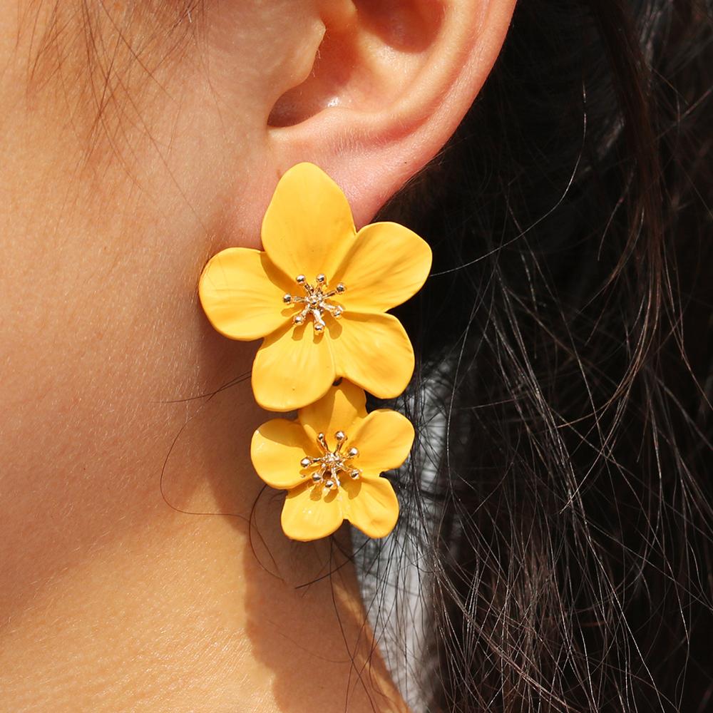 Celia Double Flower Earrings - Beautiful Earth Boutique