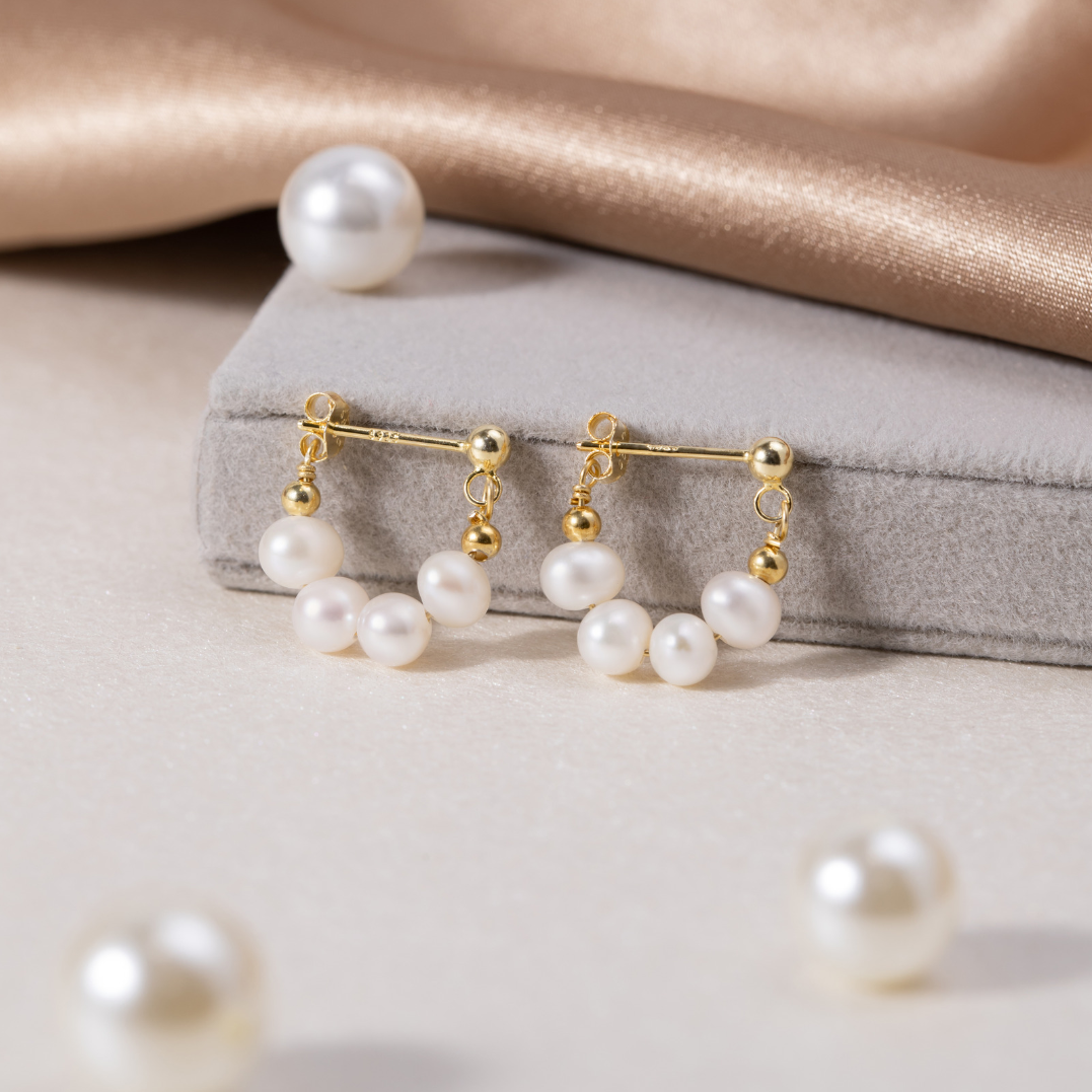 Celine pearl 2025 hoop earrings
