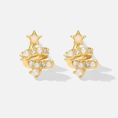 Christmas Tree Pearl Earrings - Beautiful Earth Boutique