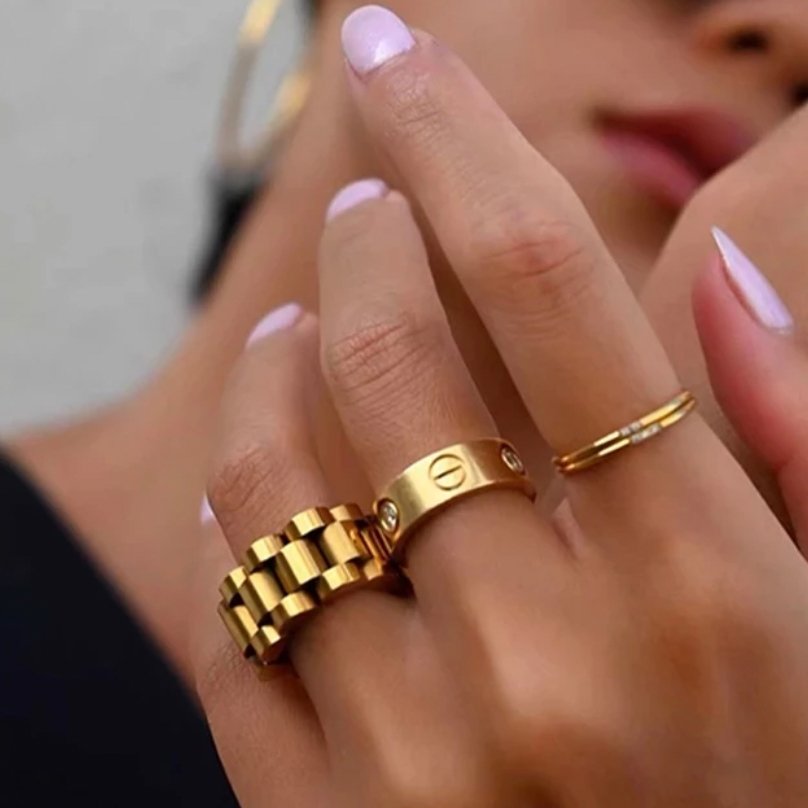 Chunky Gold Chain Ring - Beautiful Earth Boutique