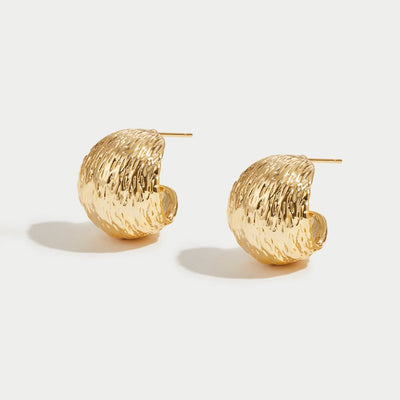 Chunky Gold Wave Earrings - Beautiful Earth Boutique