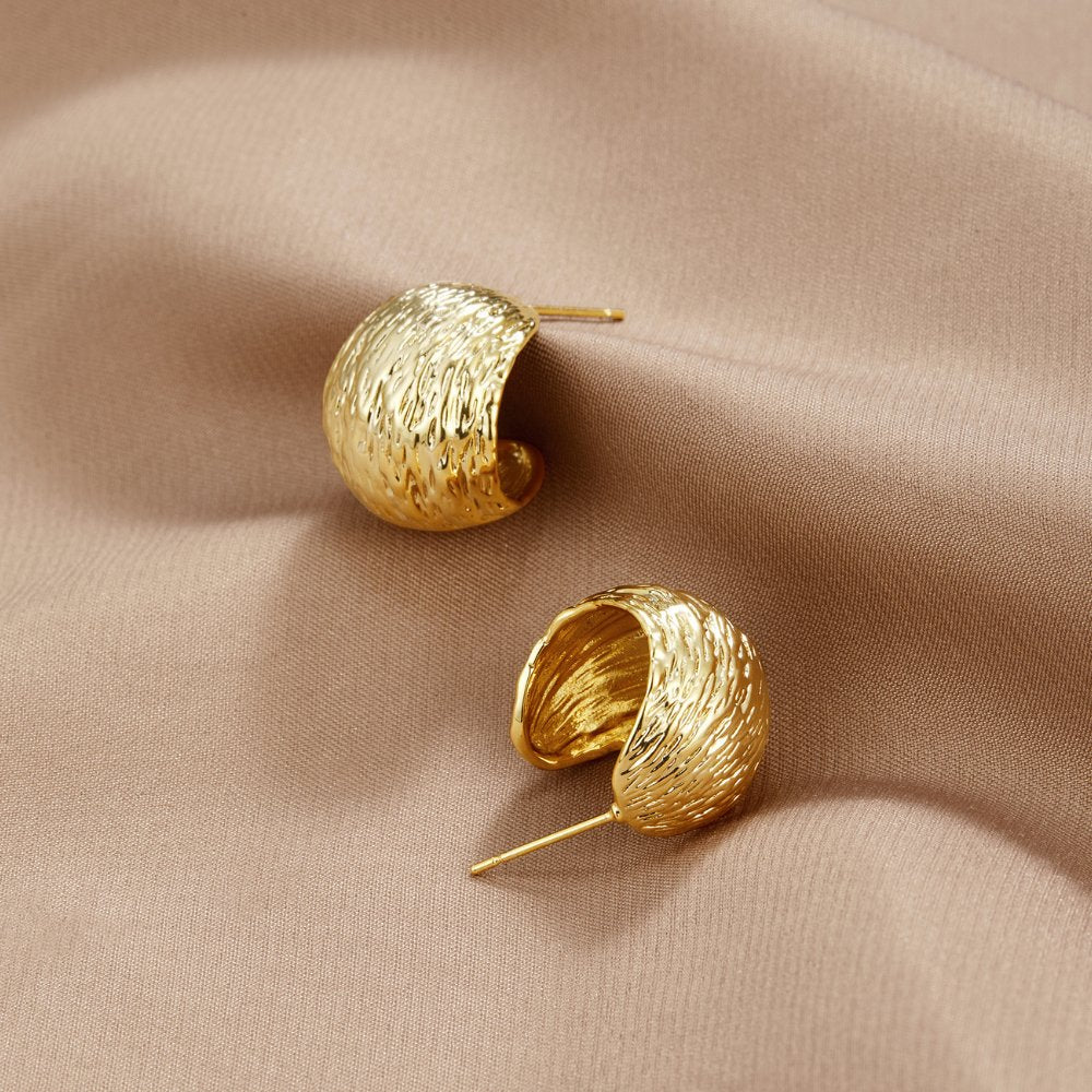 Chunky Gold Wave Earrings - Beautiful Earth Boutique