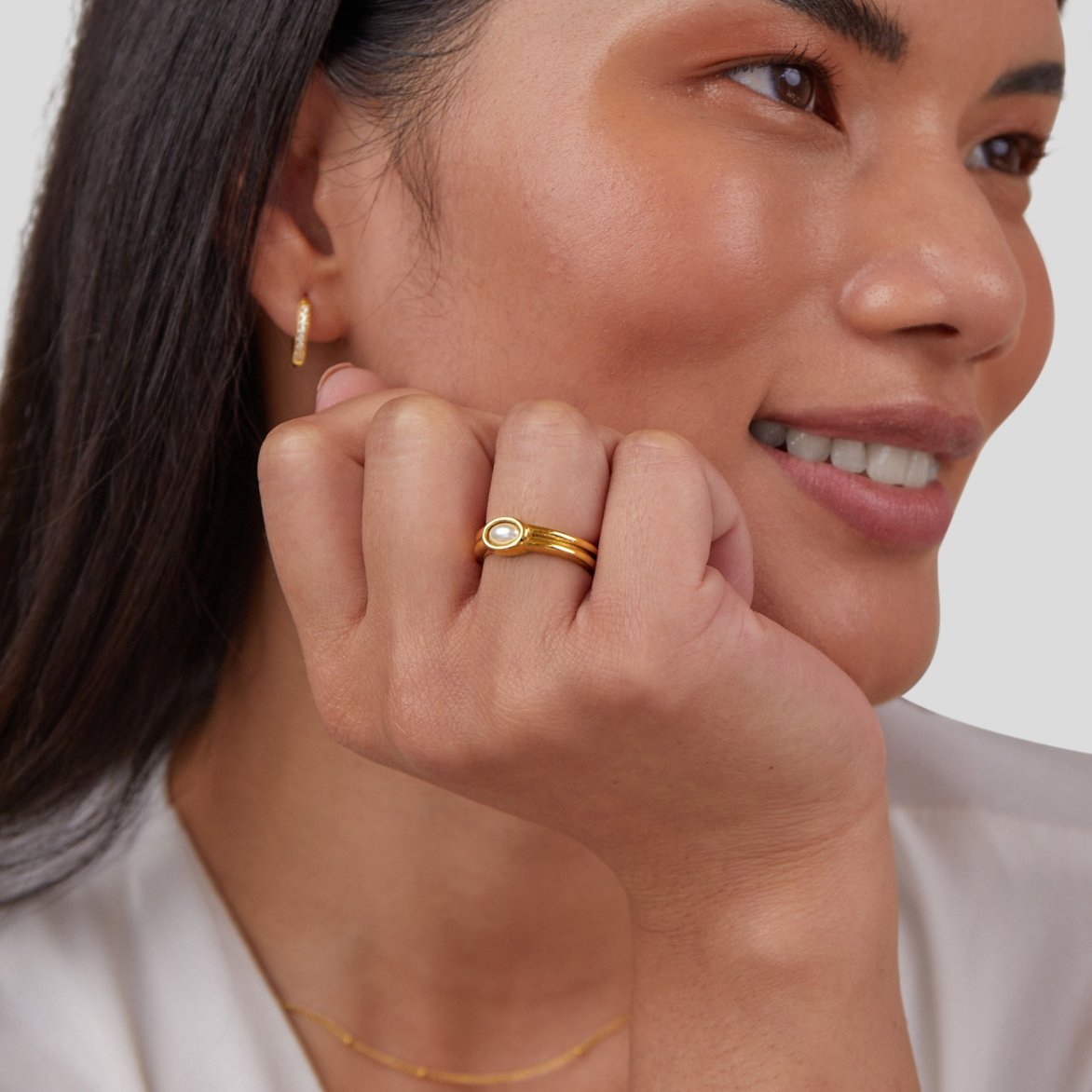 Chunky Pearl 18K Gold Ring - Beautiful Earth Boutique