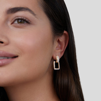 Chunky Pearl Square Drop Earrings - Beautiful Earth Boutique