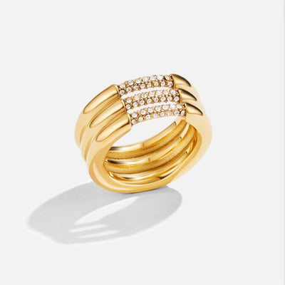 Chunky Trio Crystal Layered Ring - Beautiful Earth Boutique