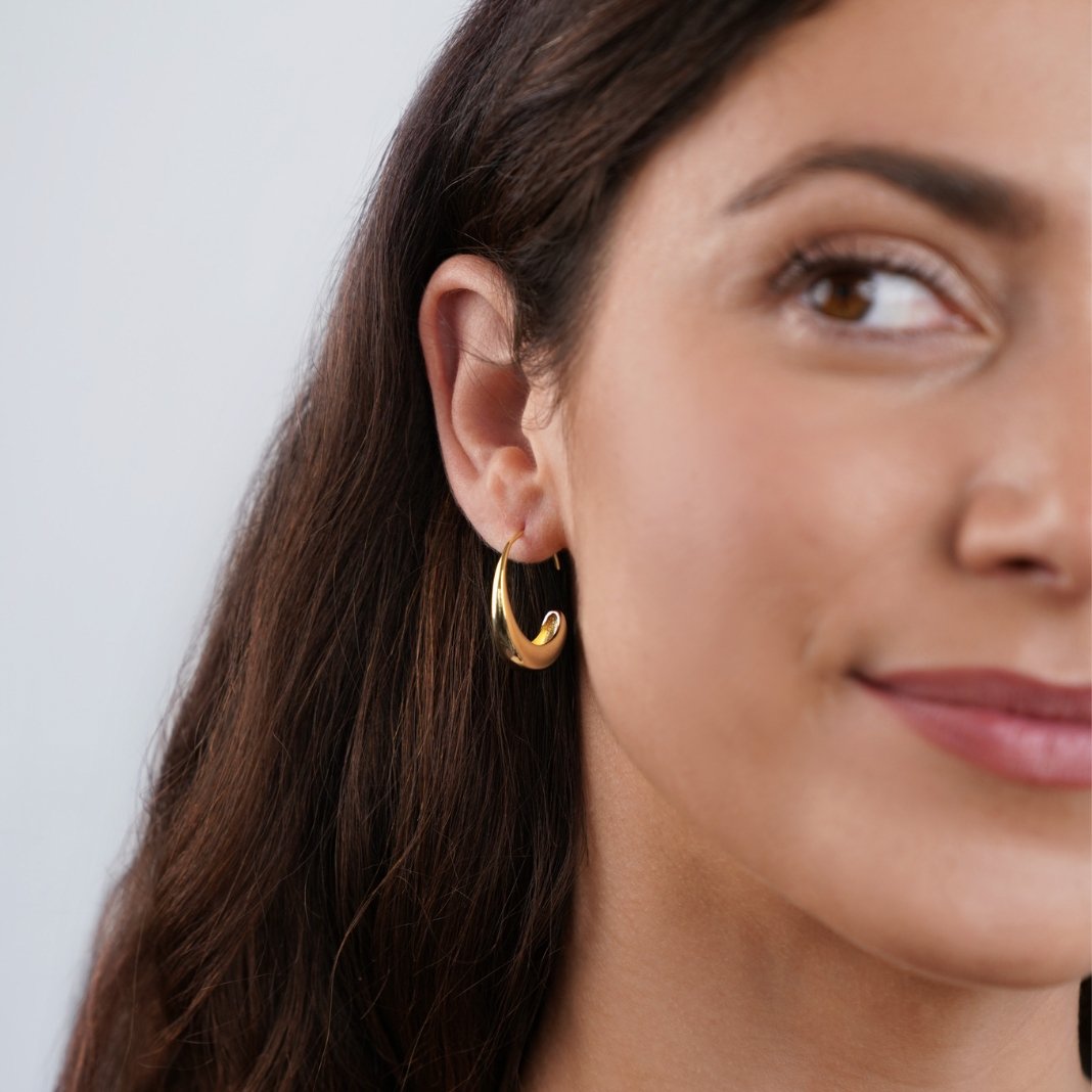 Classic Thick Gold Hoop Earrings
