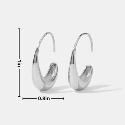 Classic Silver Drop Hoop Earrings - Beautiful Earth Boutique