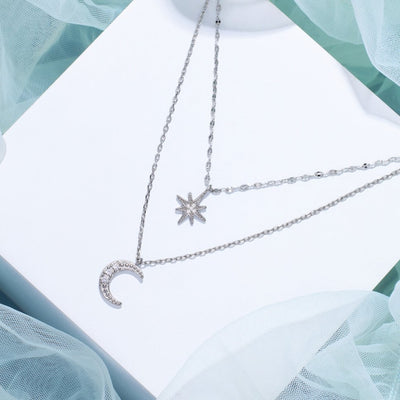 Crescent Moon & Star Necklace - Beautiful Earth Boutique