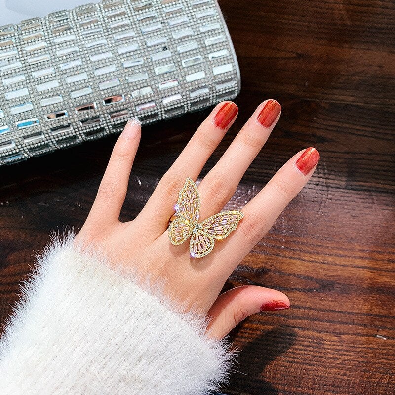 Crystal Butterfly Ring - Beautiful Earth Boutique