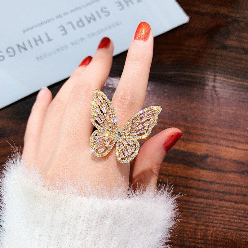 Crystal Butterfly Ring - Beautiful Earth Boutique