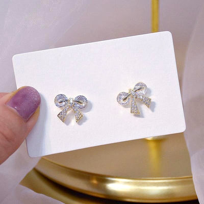 Crystal Ellie Bow Earrings - Beautiful Earth Boutique