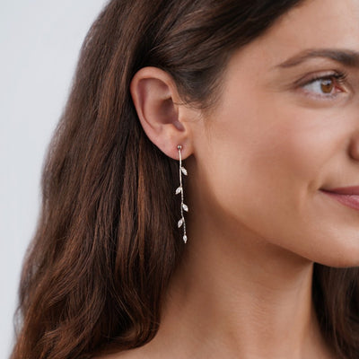 Crystal Leaf Earrings - Beautiful Earth Boutique
