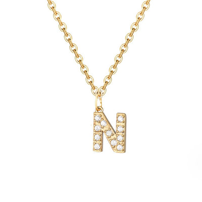 Crystal Letter Charm Necklace - Beautiful Earth Boutique