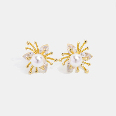 Crystal & Pearl Flower Earrings - Beautiful Earth Boutique