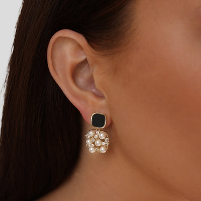 Crystal & Pearl Maria Drop Earrings - Beautiful Earth Boutique