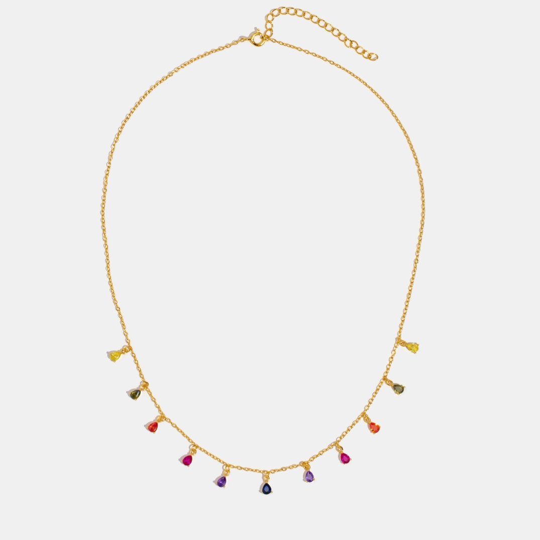 Crystal Rainbow Gold Necklace - Beautiful Earth Boutique