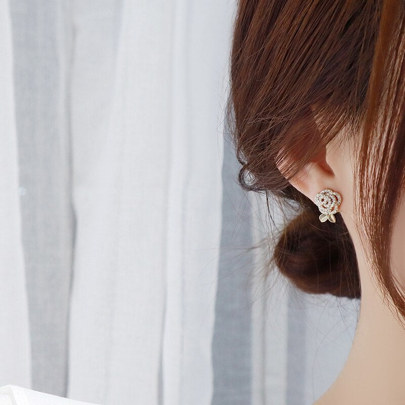 Crystal Rosebud Earrings - Beautiful Earth Boutique