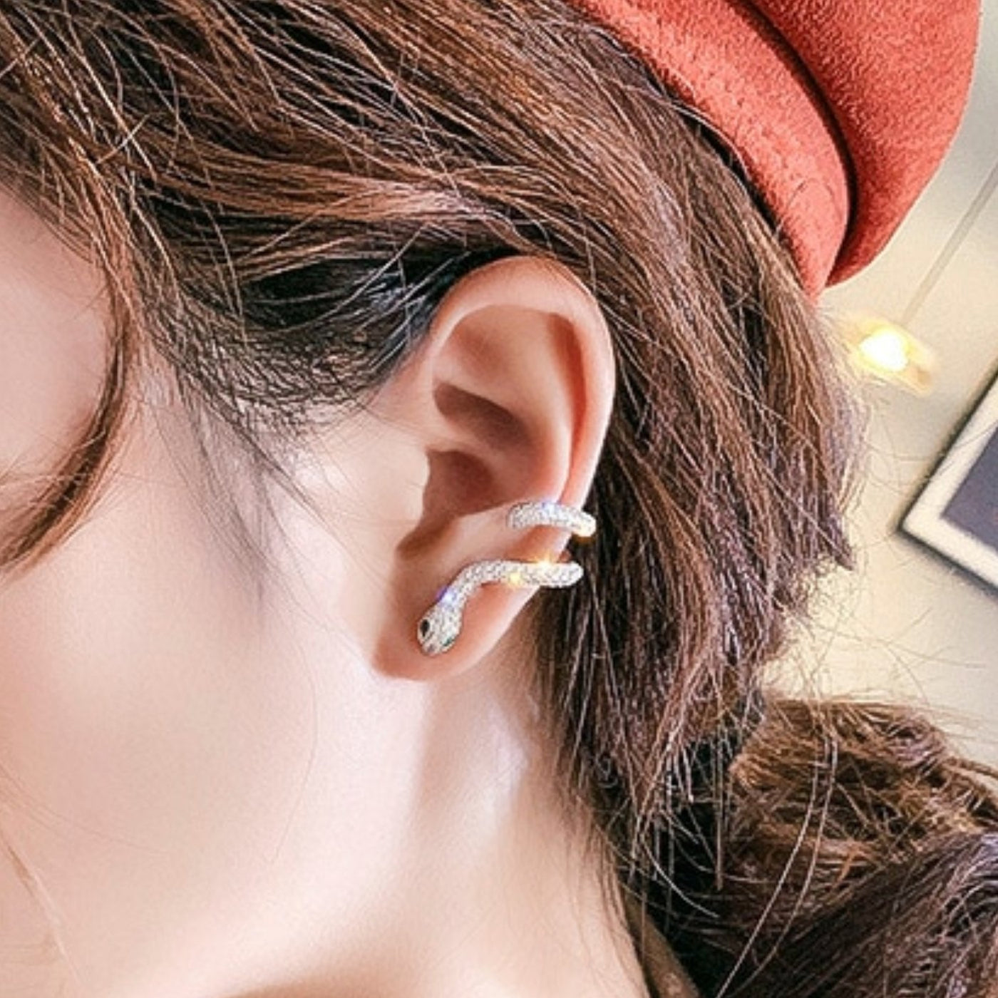 Crystal Snake Earrings - Beautiful Earth Boutique