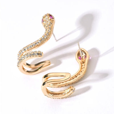 Crystal Snake Earrings - Beautiful Earth Boutique