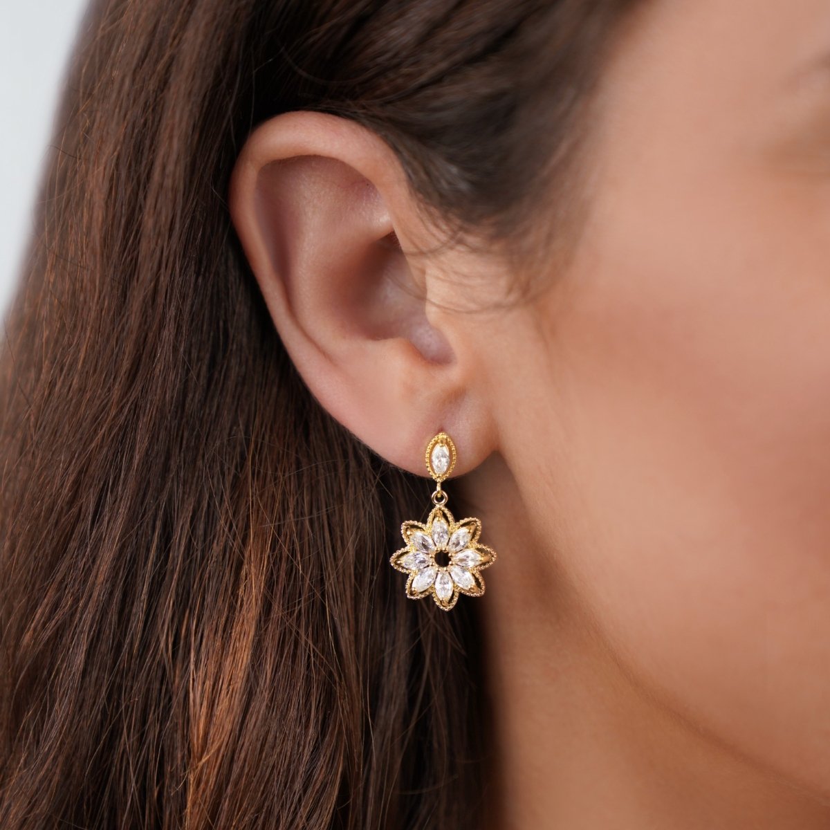 Crystal Sunflower Earrings - Beautiful Earth Boutique