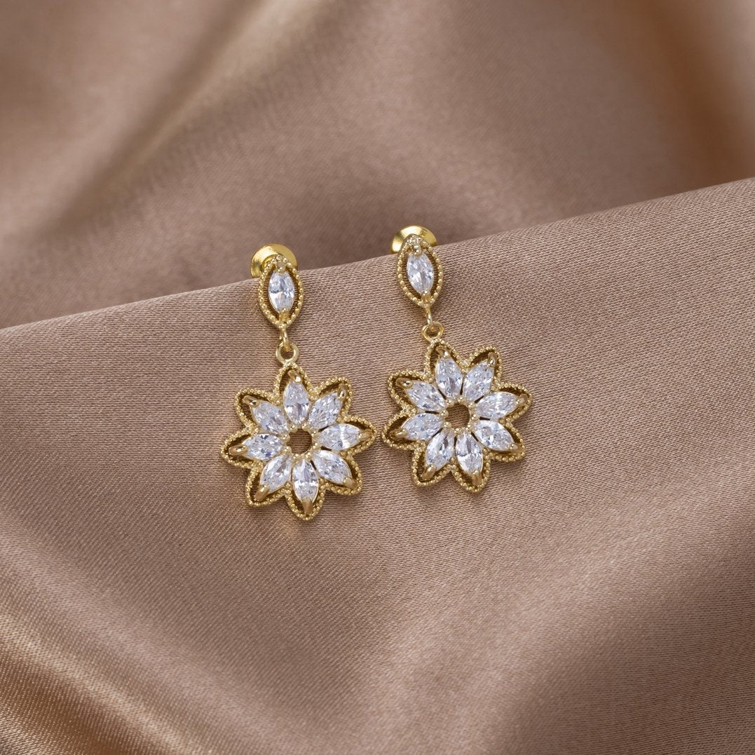 Crystal Sunflower Earrings - Beautiful Earth Boutique