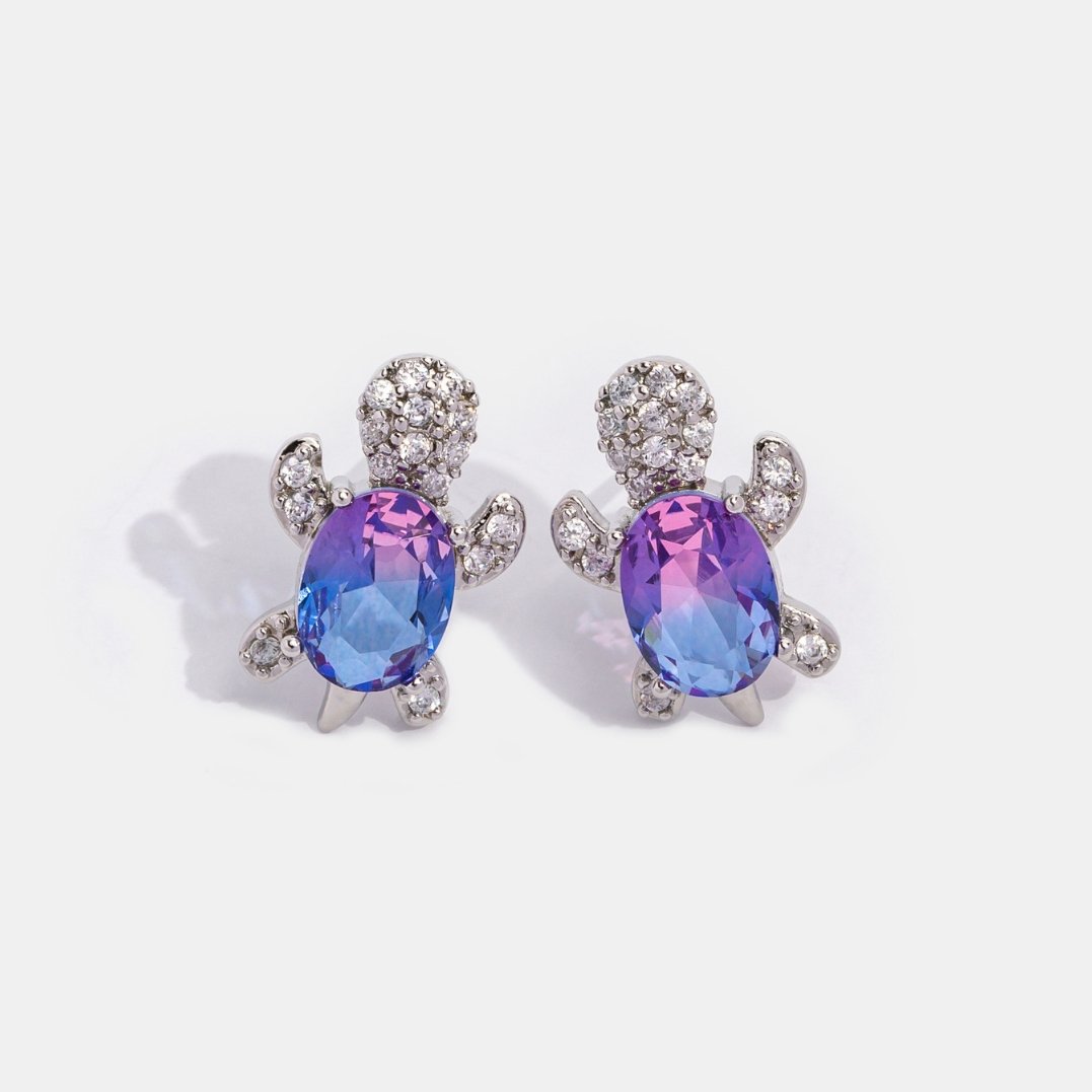 Crystal Turtle Earrings - Beautiful Earth Boutique